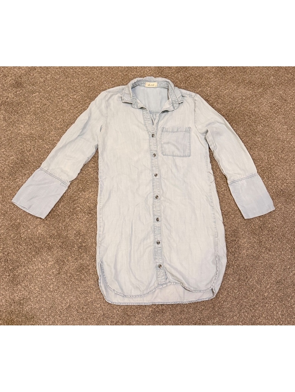 Bella Dahl Light Wash Chambray Button-Down Tunic Shirt – Women’s XS